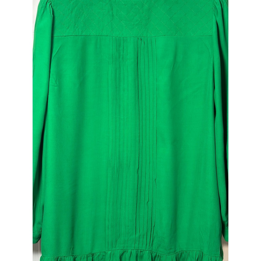 Maeve Anthropologie Green Pintuck Drop Waist Mini Dress Pockets Size 10 NEW - Picture 5 of 12
